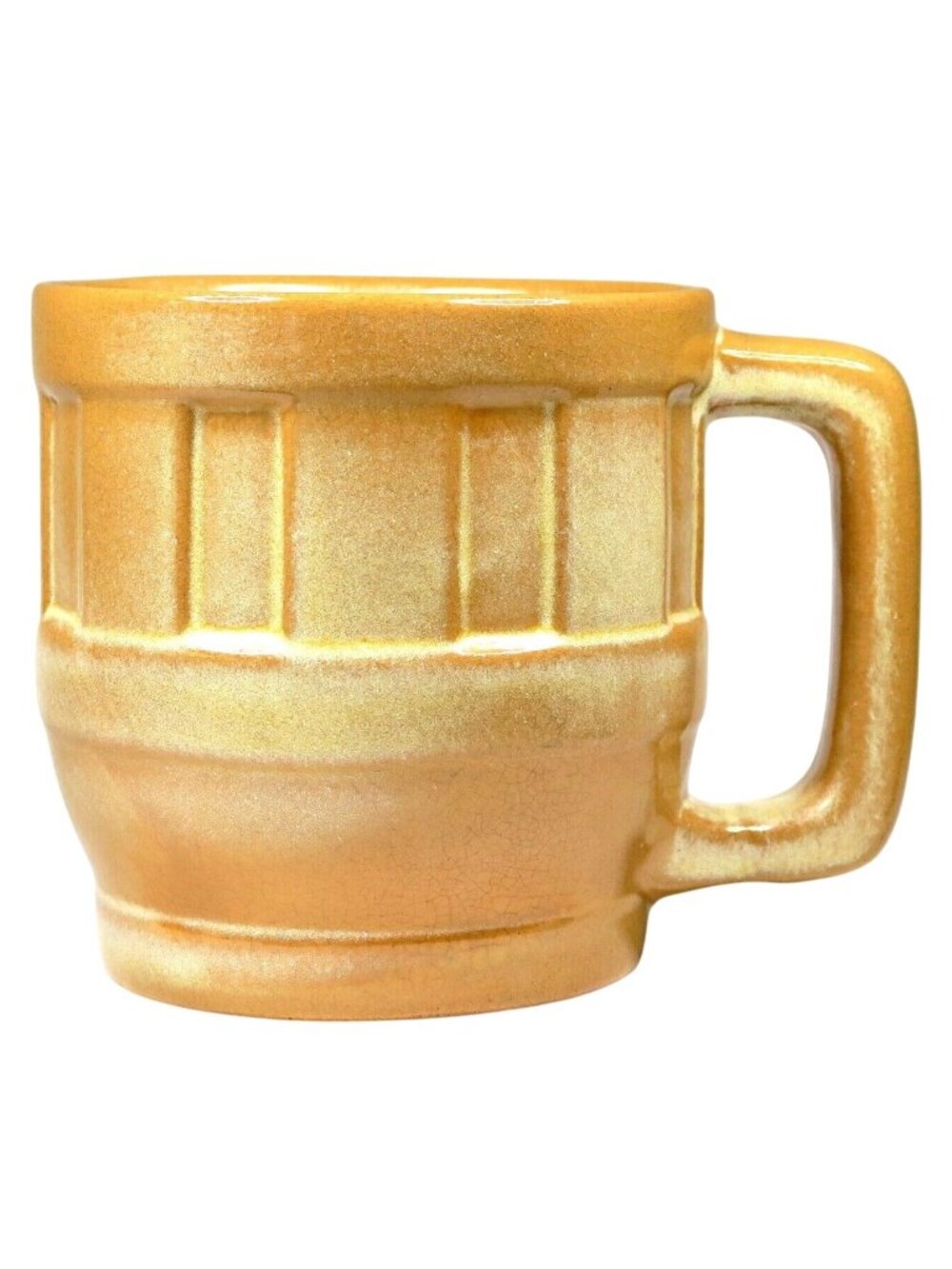 Vintage Frankoma Wagon Wheel Mug, 94M 16oz, Desert Gold Glaze, Mid-Century